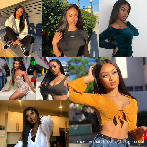 360 Wig Wholesale Price Straight Lace Frontal Wigs Brazilian Virgin Hair for Black Women 13*4 Lace Frontal Human Hair Wigs